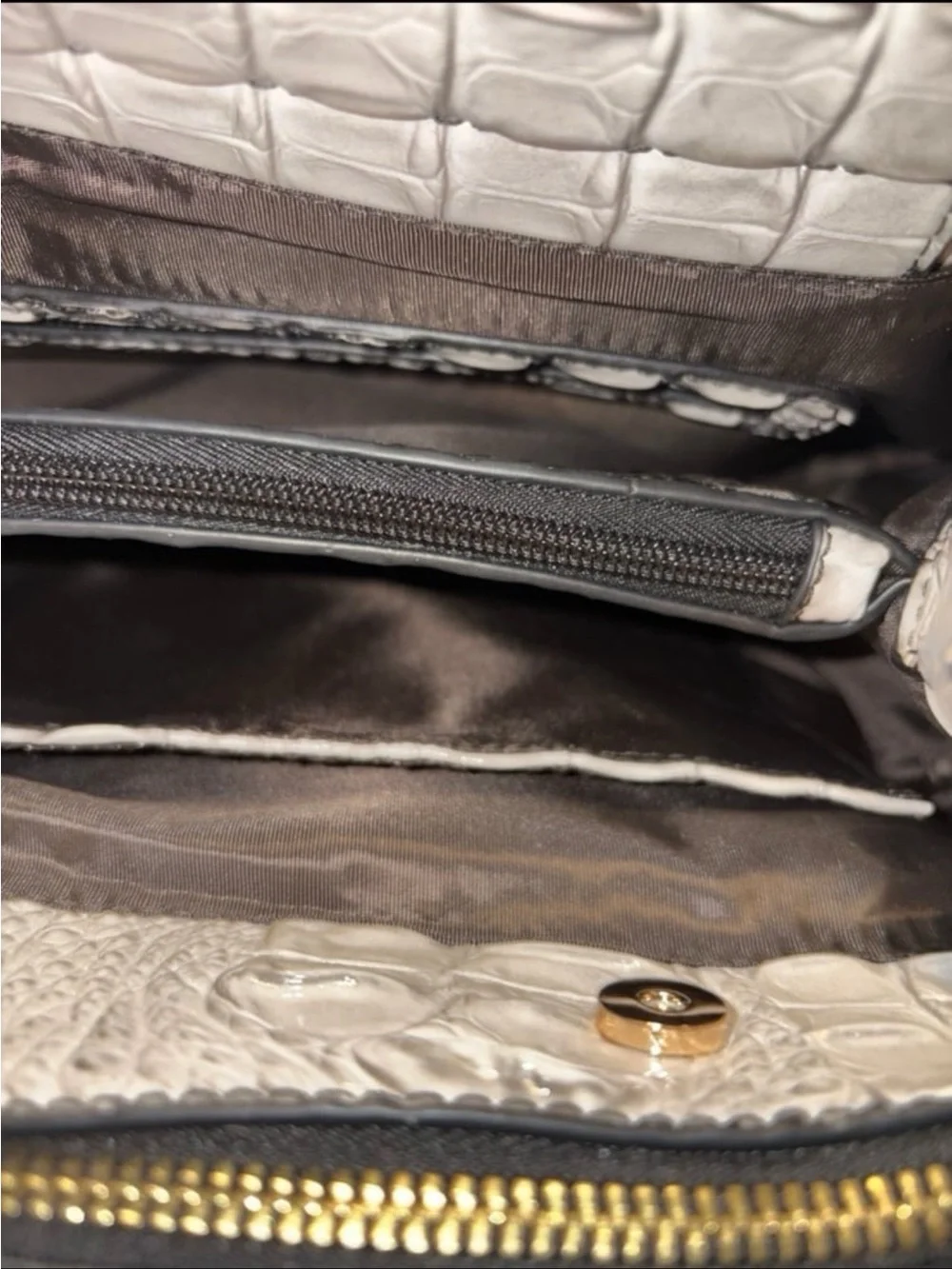 Black Croc-Embossed Women's Bag